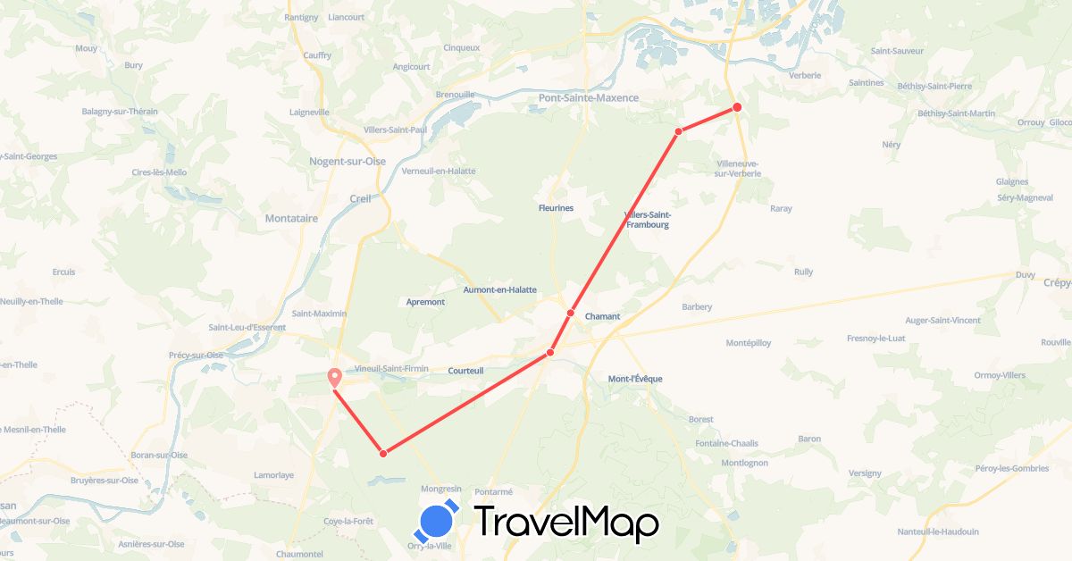 TravelMap itinerary: hiking